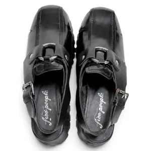 Free People Astoria Black Leather O Ring Harness Platform Clogs Sz 9.5 NWOB thumbnail 3