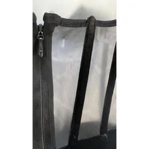 Miss Circle Priya Black Draping Corset High Slit Velvet Gown thumbnail 7