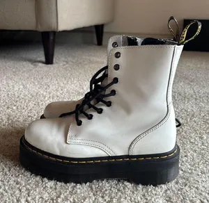 Dr. Martens White Platform Boots thumbnail 1