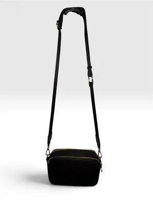 Valentino by Mario Valentino Black Studded V Logo Crossbody Bag thumbnail 3