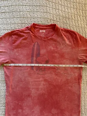 American Eagle Tailgate Red Tie Dye Snoopy Surf Shirt Oversized Size Small thumbnail 5
