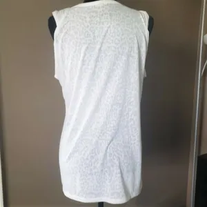 River Island Sleeveless T-Shirt White with Leopard Design Size 14 - New No Tags thumbnail 2