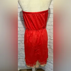 Heritage 1981 coral cotton strapless dress size large thumbnail 4