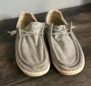 Hey Dude Wendy Stretch Fleece Glacier Gray Slip On Loafers Shoes Womens 8 thumbnail 1