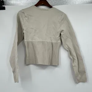 Aritzia Babaton Sculpt Knit Empire Longsleeve refinery off white top size large thumbnail 3