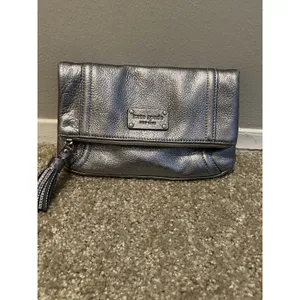 Kate Spade New York Metallic Leather Pewter Bag Shoulder Chain Strap/clutch Y2k thumbnail 12
