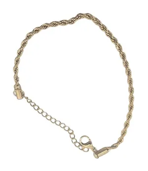 Rope‎ Bracelet Women Twisted Chain Gold Tone Adjustable 6-8in thumbnail 1