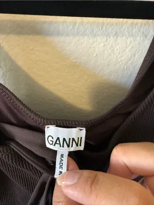 Ganni Ribbed Laced Up Ribbed Bikini Brown Top Size M Swim Vacation Neutral thumbnail 4