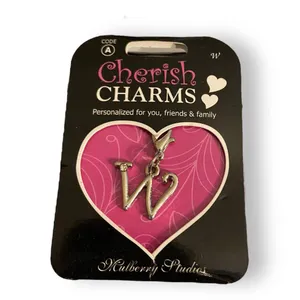 Cherish Charms W Monogram Initial Bracelet Charm NEW NWT Silvertone‎ thumbnail 2