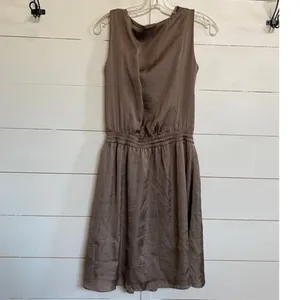 Vince Camuto Womens Taupe Brown Cowl Neck Sleeveless Dress‎ Size 2 VC2L70 thumbnail 2