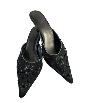 Find Women's Backless Low Heels Black Size 8 thumbnail 1