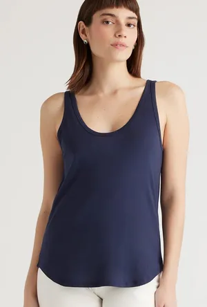 NWT Quince double scoop tank navy extra small thumbnail 1
