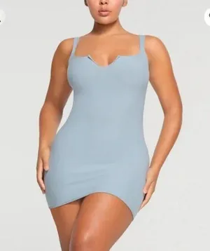 SKIMS Raw Edge Mini Dress thumbnail 1