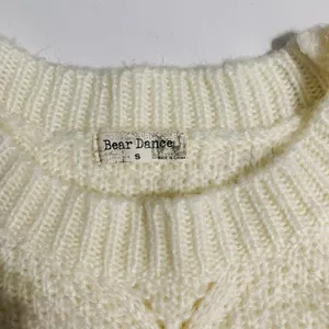 New Women Bear Dance Beige Long Sleeve Knit Sweater Size S‎ thumbnail 8