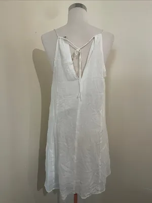 Miss Me White Mini lined summer Dress with Rust Embroidered Front thumbnail 4