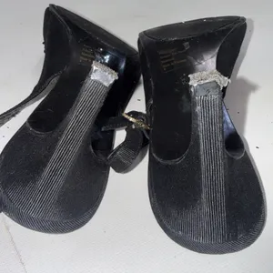 Coach & Four Black Classic Square Slingback Bow Minimalist Career Kitten Heels 9 thumbnail 11
