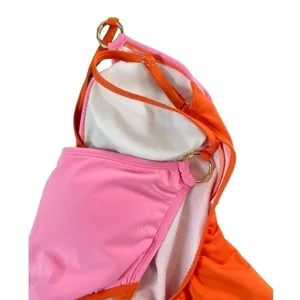 Kate Spade Plunging V-Neck One‎ Piece Swimsuit Pink Orange Small thumbnail 6