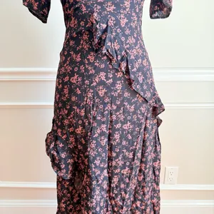 ✨ NWT HONEY PUNCH Prairie Serenade Black Floral Dress MIDI size‎ Small thumbnail 4