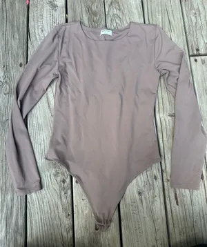 Aritzia Babaton long sleeve Light Mocha bodysuit Size L thumbnail 1