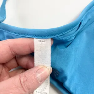 Aerie Womens Bikini Swim Top Size Medium High Neck Beachy Boho Lace Panel Summer thumbnail 7