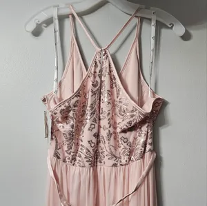David’s Bridal Blush Pink & Rose Gold Sequin Bridesmaid Dress Size 16 NWT thumbnail 4