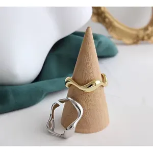 🆕 Yellow‎ Gold Wave Ring Gold Plated 925 Sterling Silver | Adjustable thumbnail 11