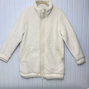 Athleta Tugga long sherpa jacket in a‎ natural/cream color Size L thumbnail 5
