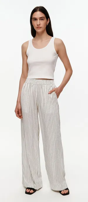 LUSANA Clara Striped Wide Leg Pant NWT Small‎ thumbnail 1