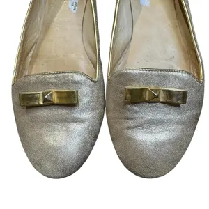 Kate Spade Shoes Womens Size 7.5 Gold Leather Bow Loafer Flats Slip On Casual thumbnail 2
