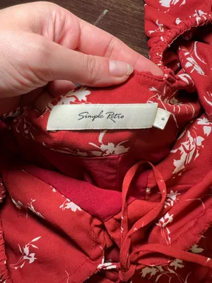 Simple Retro Floral Mini Dress Puff Sleeves Size Small thumbnail 6