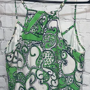 Lilly Pulitzer Green & White Paisley Dress Size XS thumbnail 9