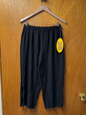 Oh My Gauze Cloud Cotton Cropped Pull On Cutout Pants Black 2 L/XL 12-14 NEW thumbnail 13