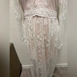 Altar'd State Ivory/Nude Lace Dress Size Medium thumbnail 12