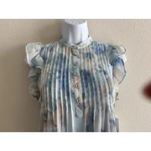 Calvin Klein Women Blue‎ Multi Printed Flutter Sleeve A-Line Mini Dress NWT 4P thumbnail 3