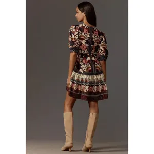 NWOT Farm Rio Ainika Chill Mini Dress Floral Womens Sz XXS Puff sleeves ruffle thumbnail 2