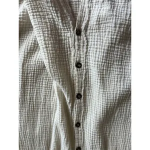POL Crinkle Gauze Crop Button Up Size Small Oversized Smt1962a thumbnail 4