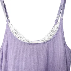 Urban Outfitters Y2K Out‎ From Under Lilac Lace Trim Ribbed Cami Tank Top Coquette Balletcore M thumbnail 5