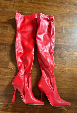 Steve Madden Thigh High Red Heels thumbnail 2