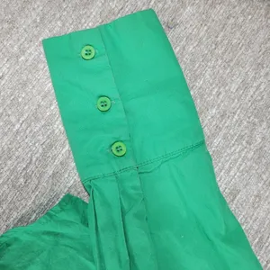 White Fox Short 2 Piece Set Womens S/M Green Button Up Oversized Top Pull On thumbnail 9