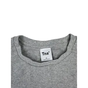 Aritzia Tna - Round Neck Long Sleeve Ribbed Top in Gray thumbnail 2