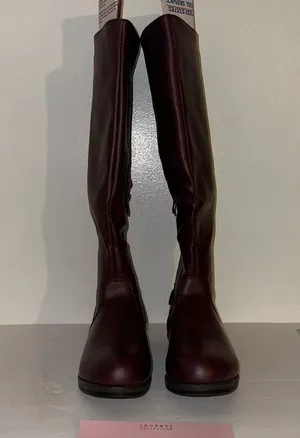 Journee Collection faux leather zip up Burgundy Boots size 7 Women’s W/O box 🆕 thumbnail 12