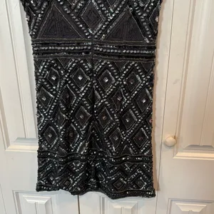 Adrianna‎ Papell Bluish/Gray Beaded Dress Size 4P thumbnail 6