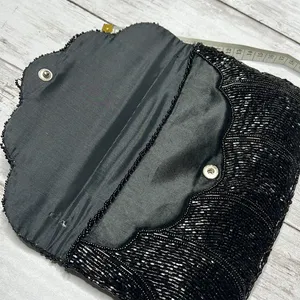 Vintage De Lill 1950’s Black Beaded Sequined Clutch Bag Purse thumbnail 5