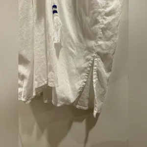 La Blanca‎ Swim Cover Up White Tunic with Blue Detailing Size M thumbnail 4