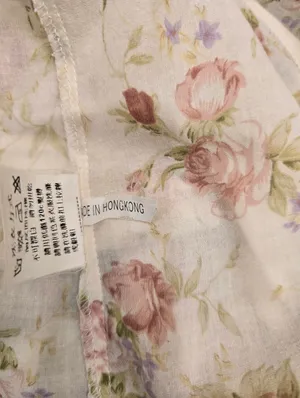 Vintage long-sleeve button-up shirt floral print Cotton XL thumbnail 5