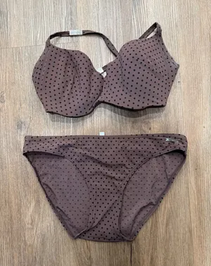 Calvin Klein Swimwear Brown Polka Dot Bikini Set 34D‎ thumbnail 1