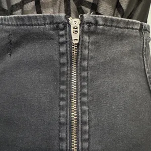 Free People Black Highlands Washed Denim A‎ Line Mini Skirt Distressed Raw Hem 0 thumbnail 7