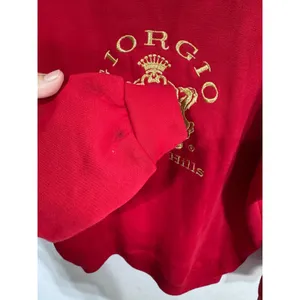 Giorgio Beverly Hills‎ Red Sweatshirt Women's Vintage Gold Crest Pullover thumbnail 7