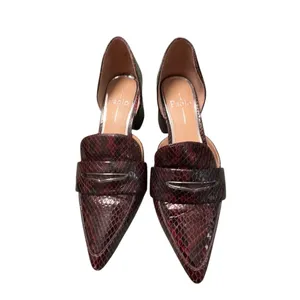 Linea Paolo Cache Burgundy Snakeskin D’Orsay Block Heel Pumps Women’s 5 NWOB thumbnail 4