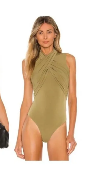 Revolve Lovers and Friends Kelly Bodysuit Olive Green Size Medium thumbnail 1